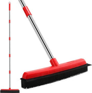 Aspirapolvere a Spazzola in Gomma con Lunga Lama - Spazzola a Vapore per Pavimento con Funzione di Aspirazione - Rimuove Capelli di Cane e Gatto - Utilizzabile all'Interno ed all'Esterno - Spazzola con Lama in Acciaio per Pulire con Forza