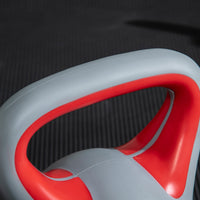 Kettlebell per Allenamento 14 Kg Base Piatta e Impugnatura per Stacchi in PU e Sabbia Rosso