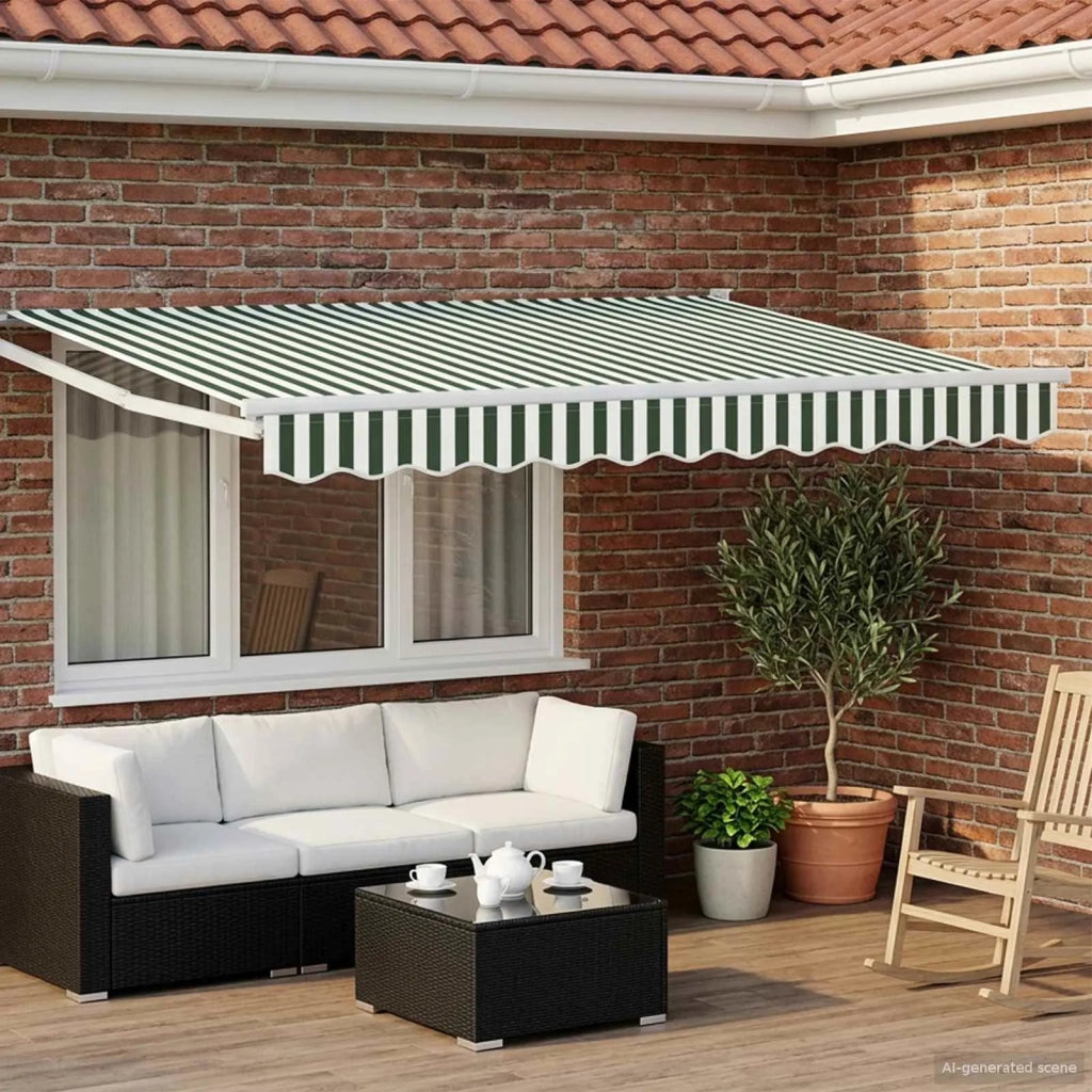 Tettuccio Elettrico Retrattile Verde e Bianco 2,5 x 2 m