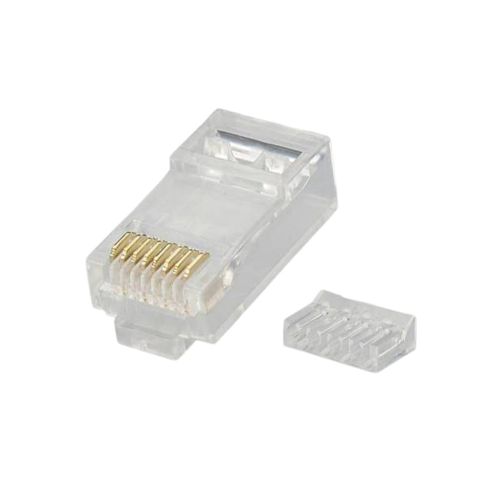 Plug rj45 utp cat6 8p8c trasparenti – set da 100 pezzi
