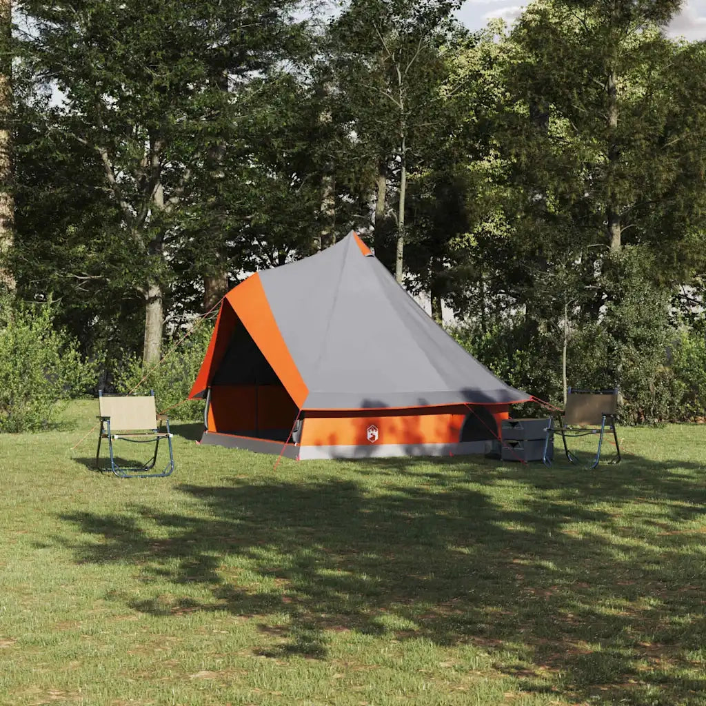 Tenda Tipi-Tenda da campeggio Grigio e arancione 400 x 346 x 250 cm taffet¨¤