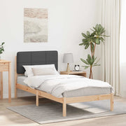 Letto con Testiera Rivestita Grigio scuro 90 x 190 cm 878015