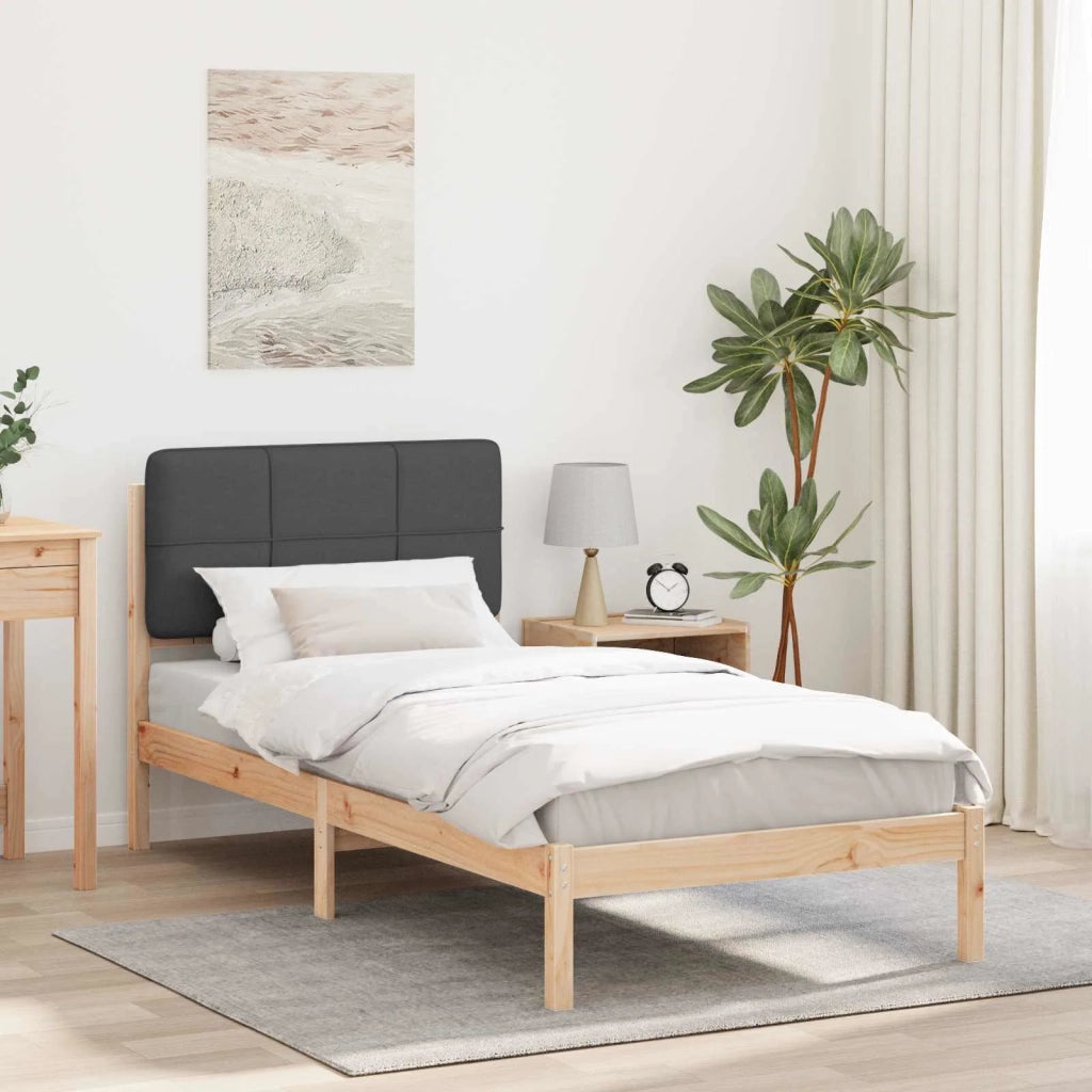 Letto con Testiera Rivestita Grigio scuro 90 x 190 cm 878015
