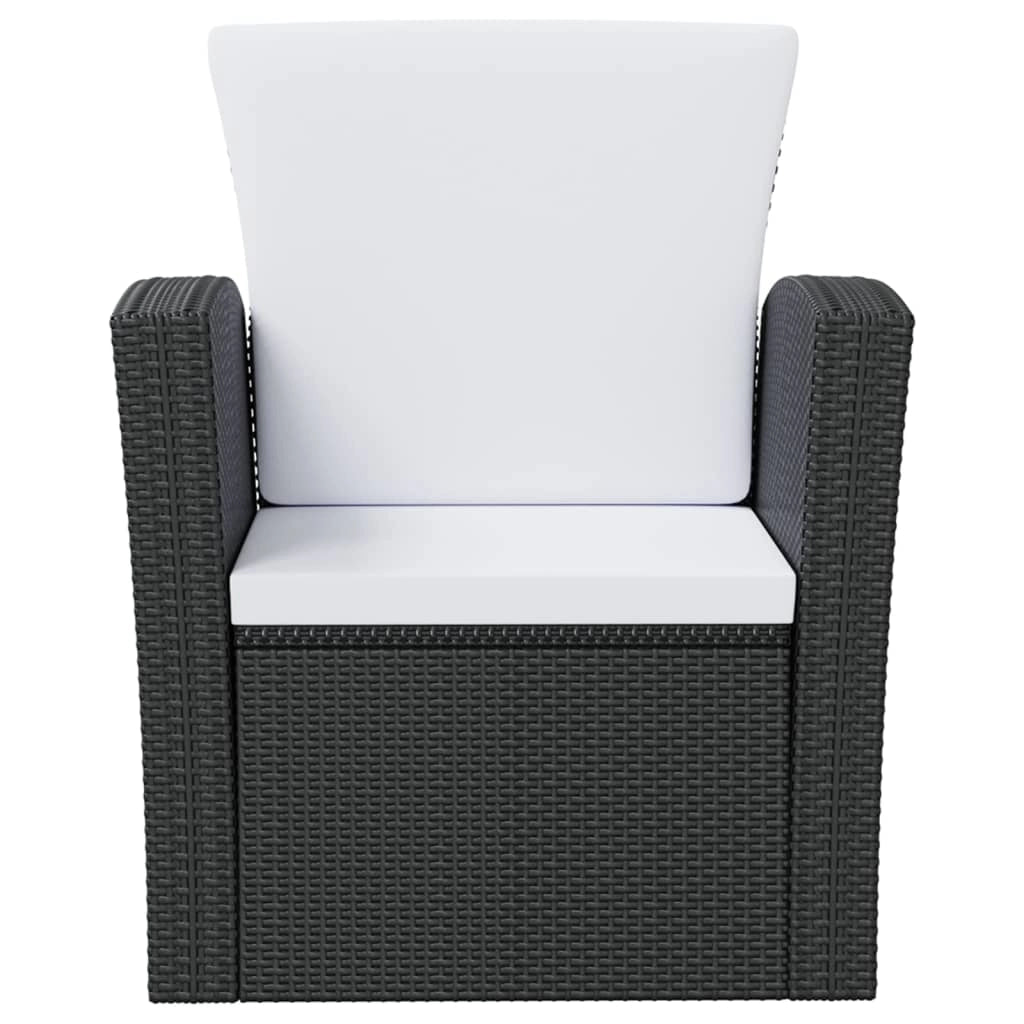 Set di mobili da giardino mobili da esterno 8 pezzi con cuscini resina intrecciata nera 02_0017732