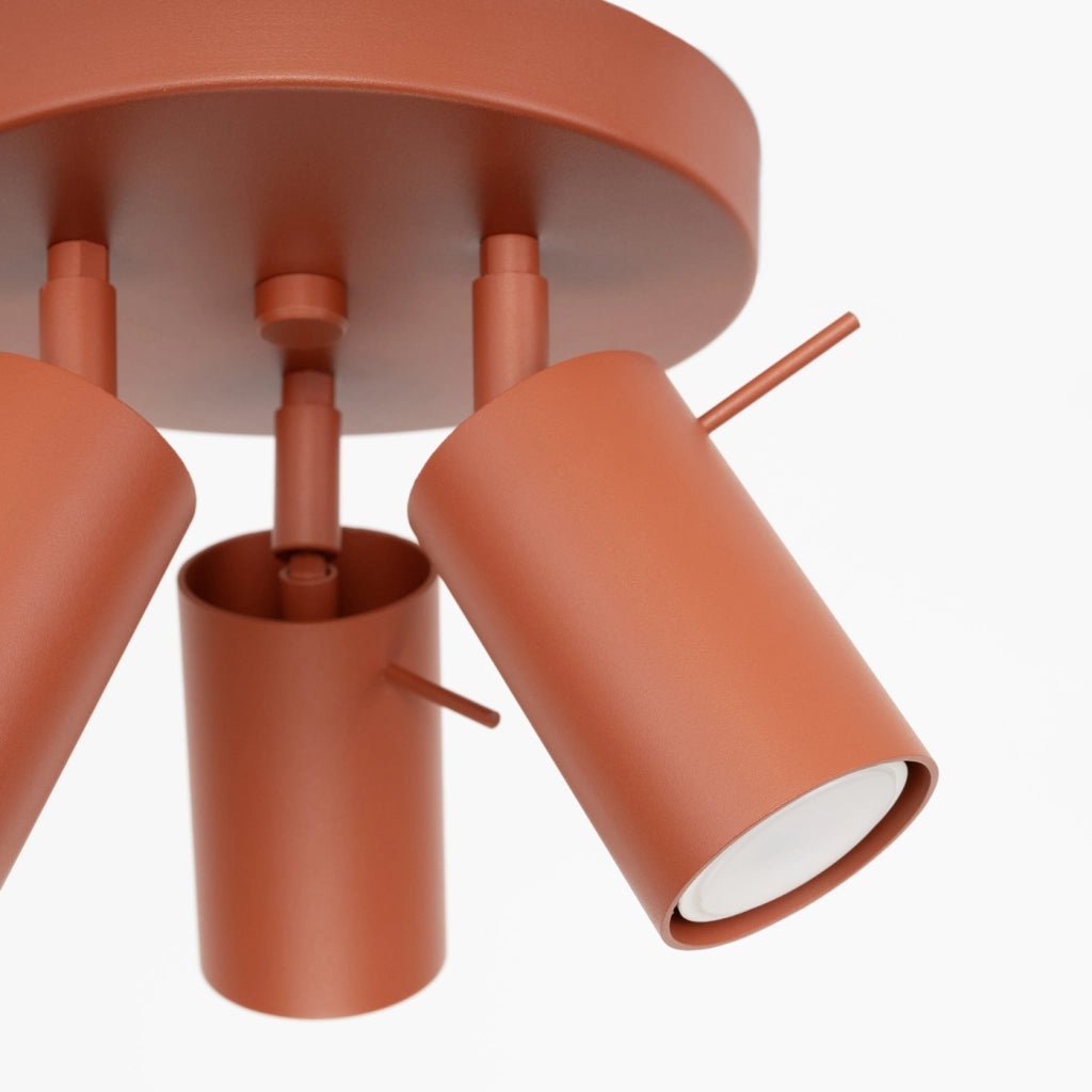 Lampada da soffitto RING 3P rosso ocra