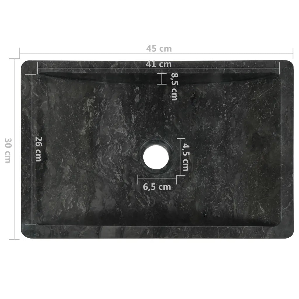 Armadietto da Bagno in Legno di Teak con Lavabo in Marmo Nero 3058159