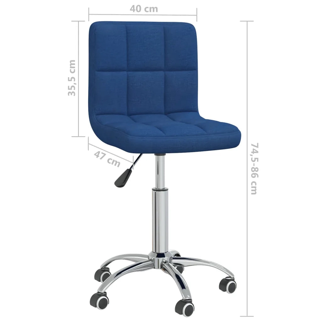 Sedia da Pranzo Girevole Blu in Tessuto 3087535