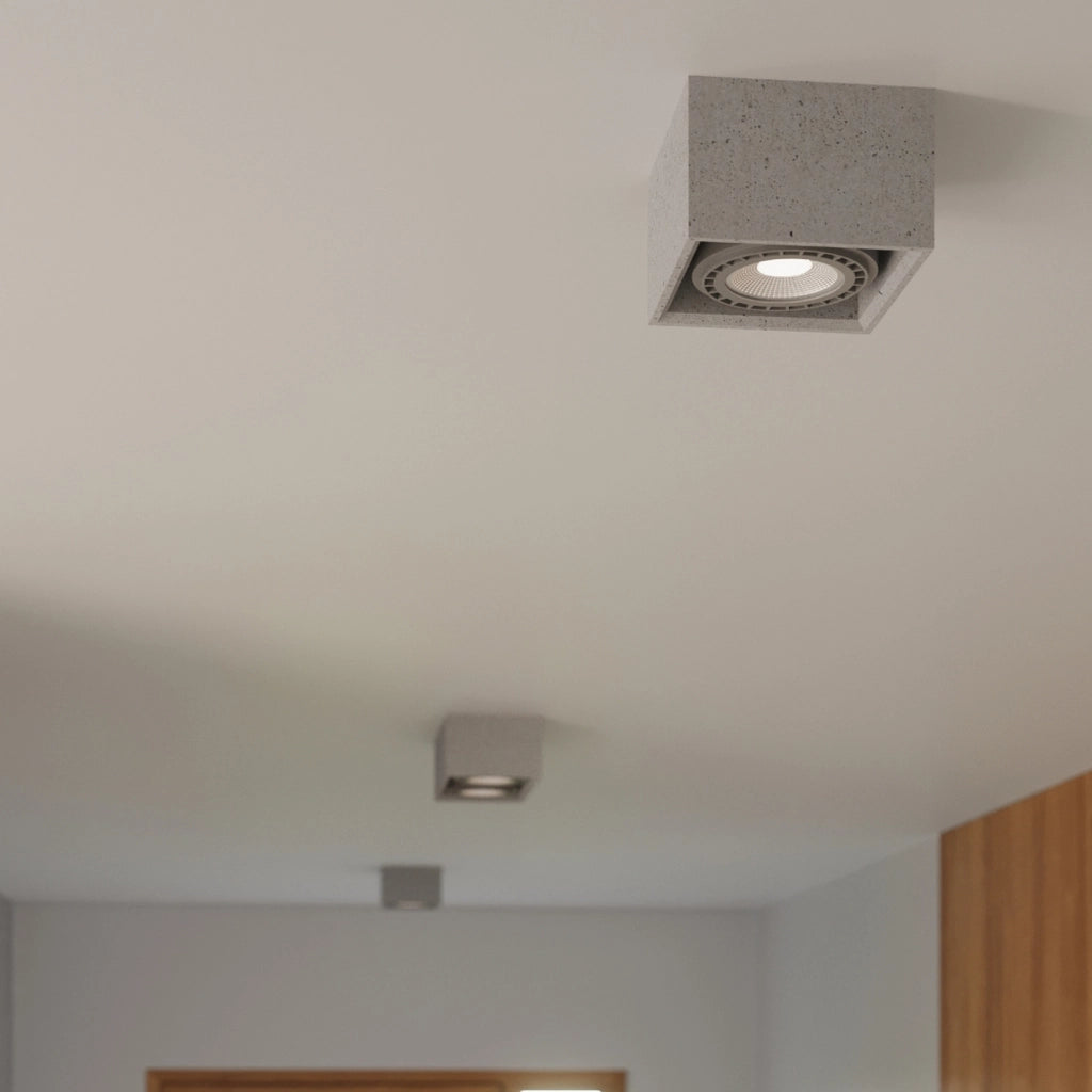 Plafoniera NUMERO 2 in cemento grigio 2xGU10 Pure Lume