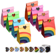 Zaino di Papiro 40 Unità - 8 Colori - 22 x 11,8 x 7,9 cm - Confezione - Festa di Compleanno Bambino - Baby Shower - Sticker a Forma di Cuore - Zainetto di Regalo