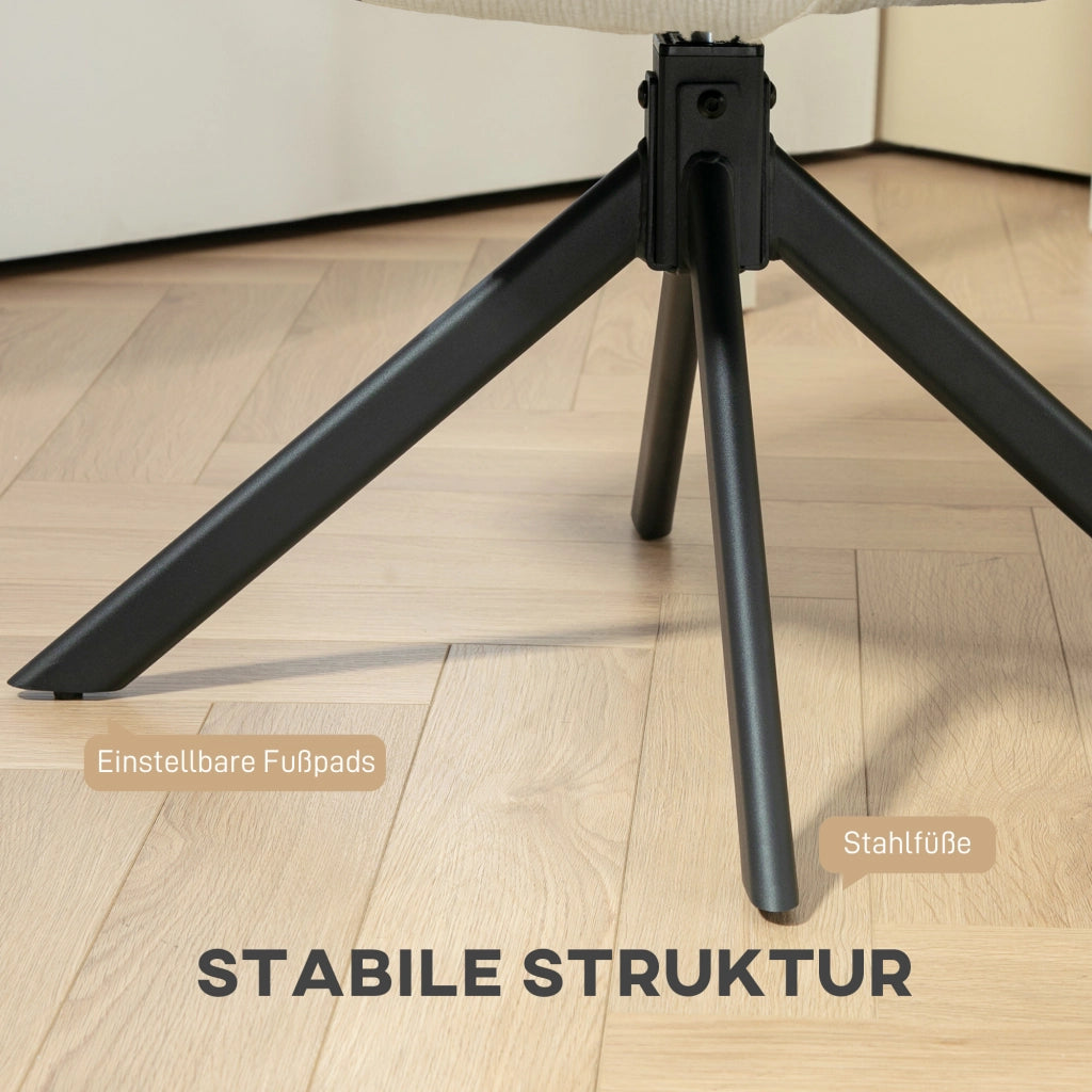 Poltrona moderna girevole imbottita ¨C zephmum ¨C crema 120 kg