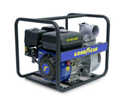 Motopompa per acqua 4.100W. Motore a benzina 4 tempi OHV 212cc. Altezza massima di sollevamento 7 metri Goodyear