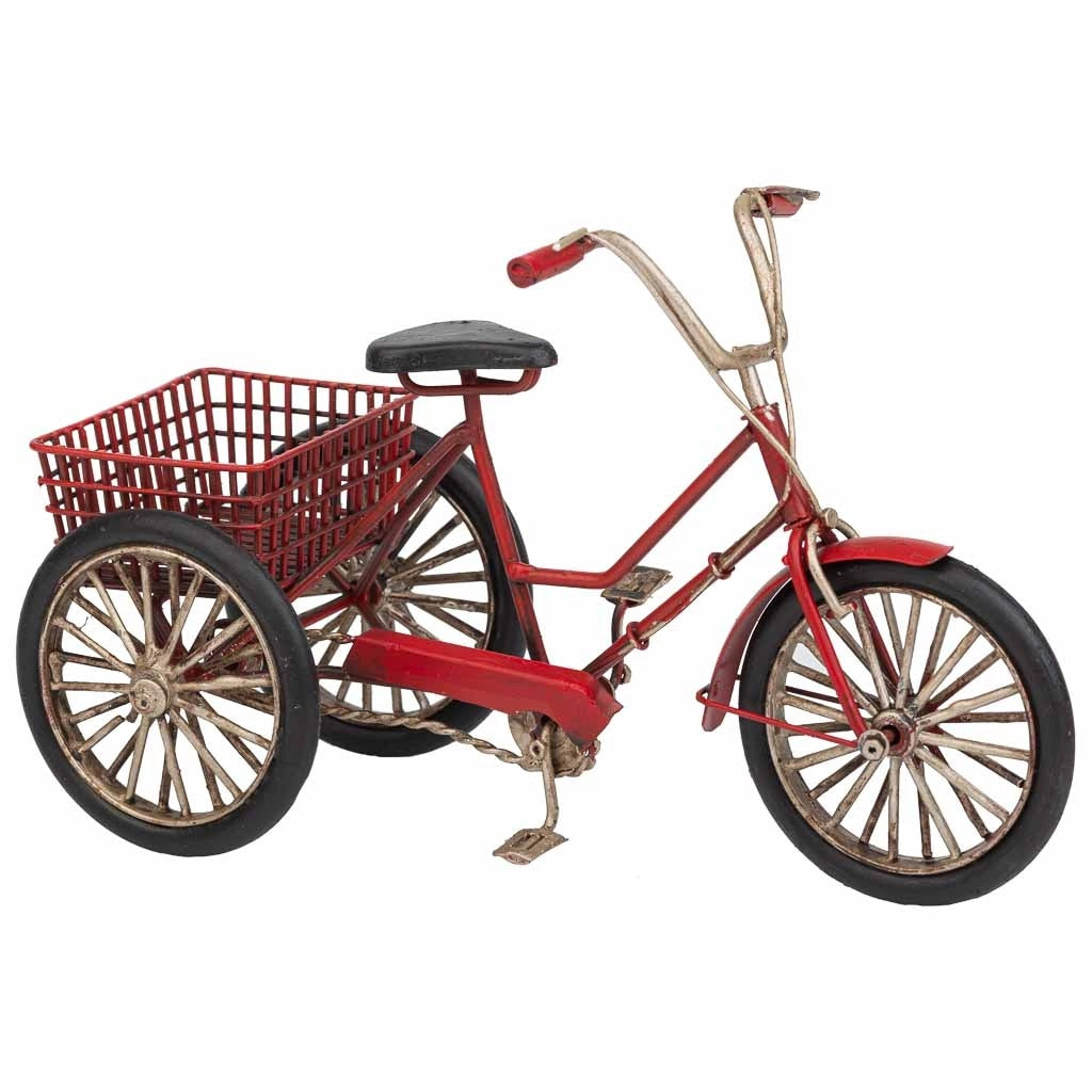 Triciclo in metallo rosso 22x11x14h