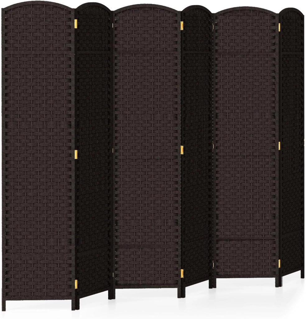 Paravent - Divisorio per interni, 6 pezzi, 240 x 170 cm, divisorio pieghevole, parete spagnola, telaio in legno, autoportante, con texture tessuta a mano, protezione privata