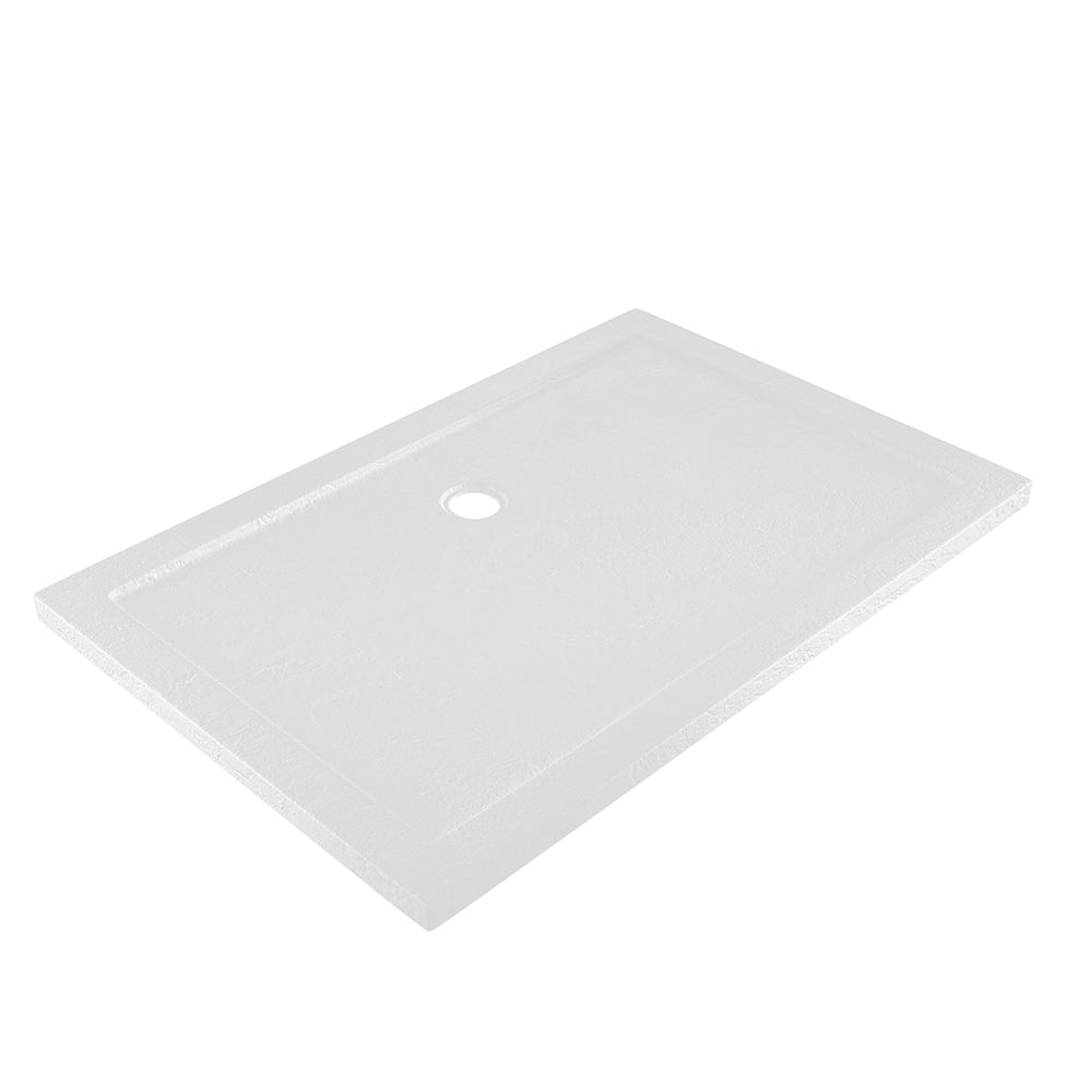 Piatto doccia 90x120 effetto pietra bianco in acrilico altezza slim | Petra