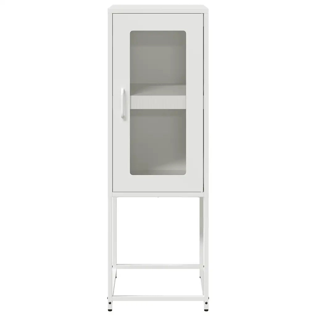 Credenza-Buffet-Armadio da cucina Bianca 36x39x107 cm in Acciaio Laminato a Freddo