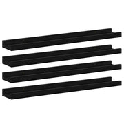 4 pz Mensole da Parete | Scaffali a Parete | Ripiano a parete Nere 60x9x3 cm