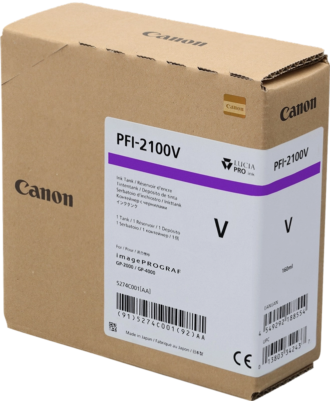 Canon PFI-2100 V cartuccia d'inchiostro 1 pz Originale Viola