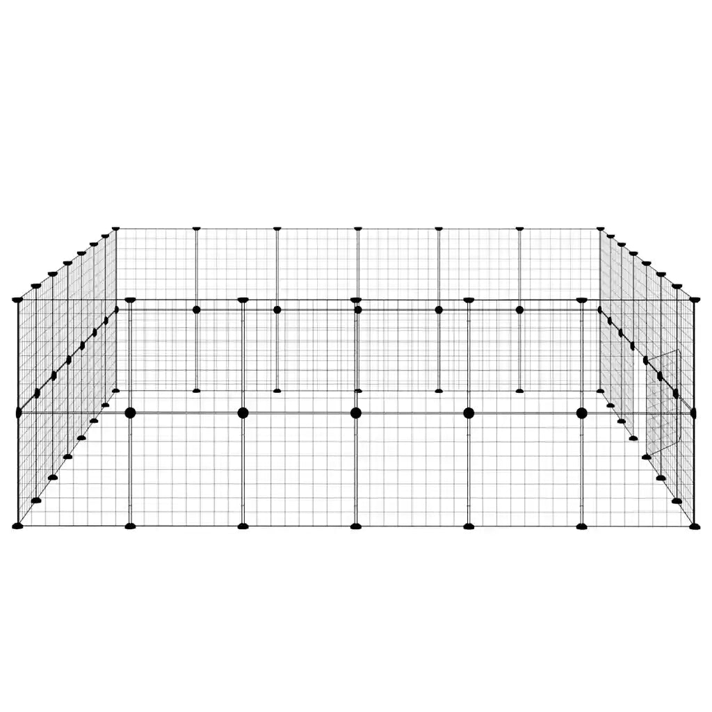 Gabbia per Animali 52 Pannelli con Porta Nero 35x35 cm Acciaio 3114041