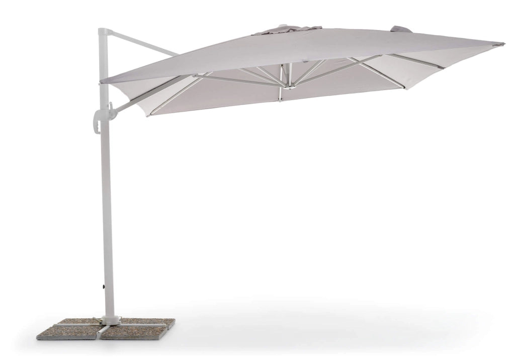Ombrellone da Giardino Decentrato 3x4m in Alluminio e Poliestere Verso Grigio