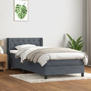 vidaXL Giroletto a Molle con Materasso Grigio Scuro 80x210 cm Velluto