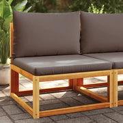 Divano da giardino senza braccioli con Cuscini-Sofa da Giardino-Divano da esterno in legno di acacia e rattan 405691