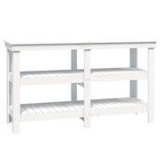 Banco da Lavoro Bianco 142,5x50x80 cm in Legno Massello di Pino CFW7951172