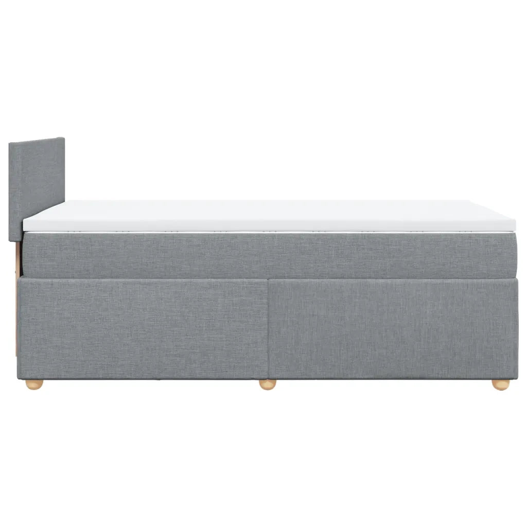 Giroletto a Molle con Materasso Grigio Chiaro 90x200 cm Tessuto
