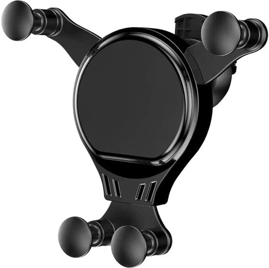 Supporto per telefono per auto 360 gradi girevole - Supporto per telefono con ventilazione - Connesso tramite forza di gravità - Universale - Realizzato in ABS+PC - 10,5 cm