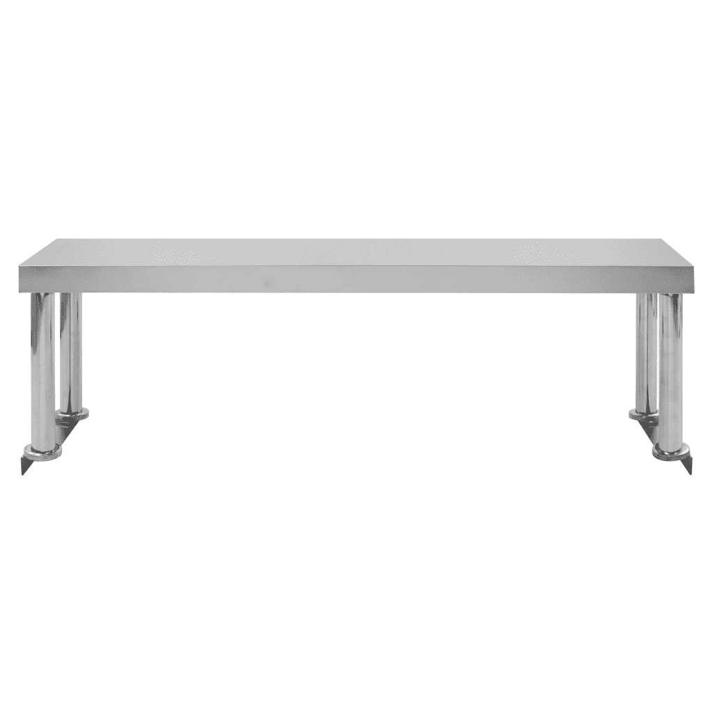 Tavolo Lavoro Cucina con Mensola 120x60x120 cm in Acciaio Inox CFW9416711