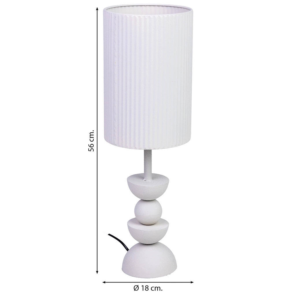 Lampada da tavolo metallo bianco 18x18x56h cm