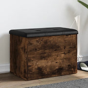 Panca Portaoggetti-Sgabello-Panca con Contenitore Rovere Fumo 62x42x45 cm Legno Multistrato
