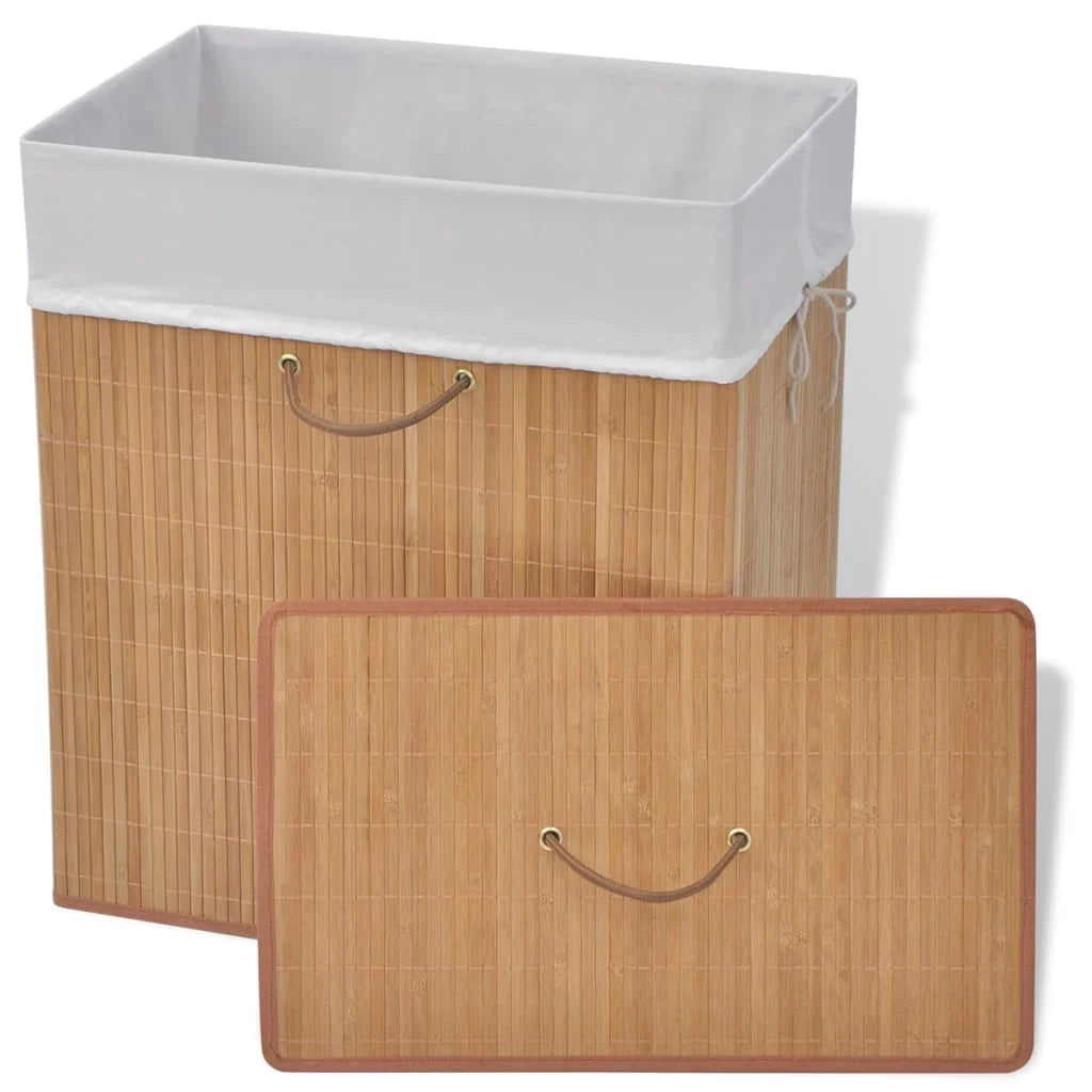Cesto portabiancheria rettangolare 40 x 30 x 60 cm bambù naturale 02_0006174