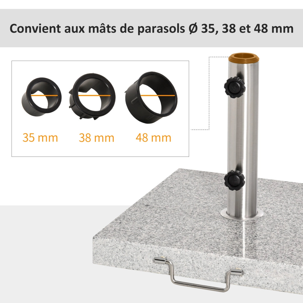 Piedistallo Parasol in Granito ¨C Zephmum ¨C Grigio 40x40x36 cm