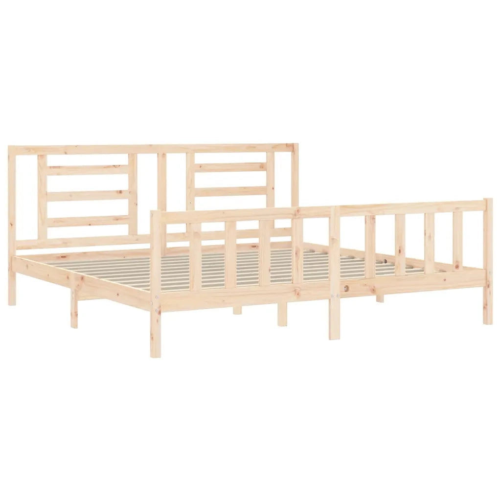 Giroletto senza Materasso-Struttura Letto 200x200 cm in Legno Massello di Pino 243163