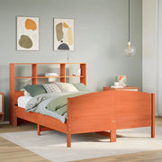 Letto Libreria senza Materasso Marrone Cera 120x190 cm in Pino 3323118
