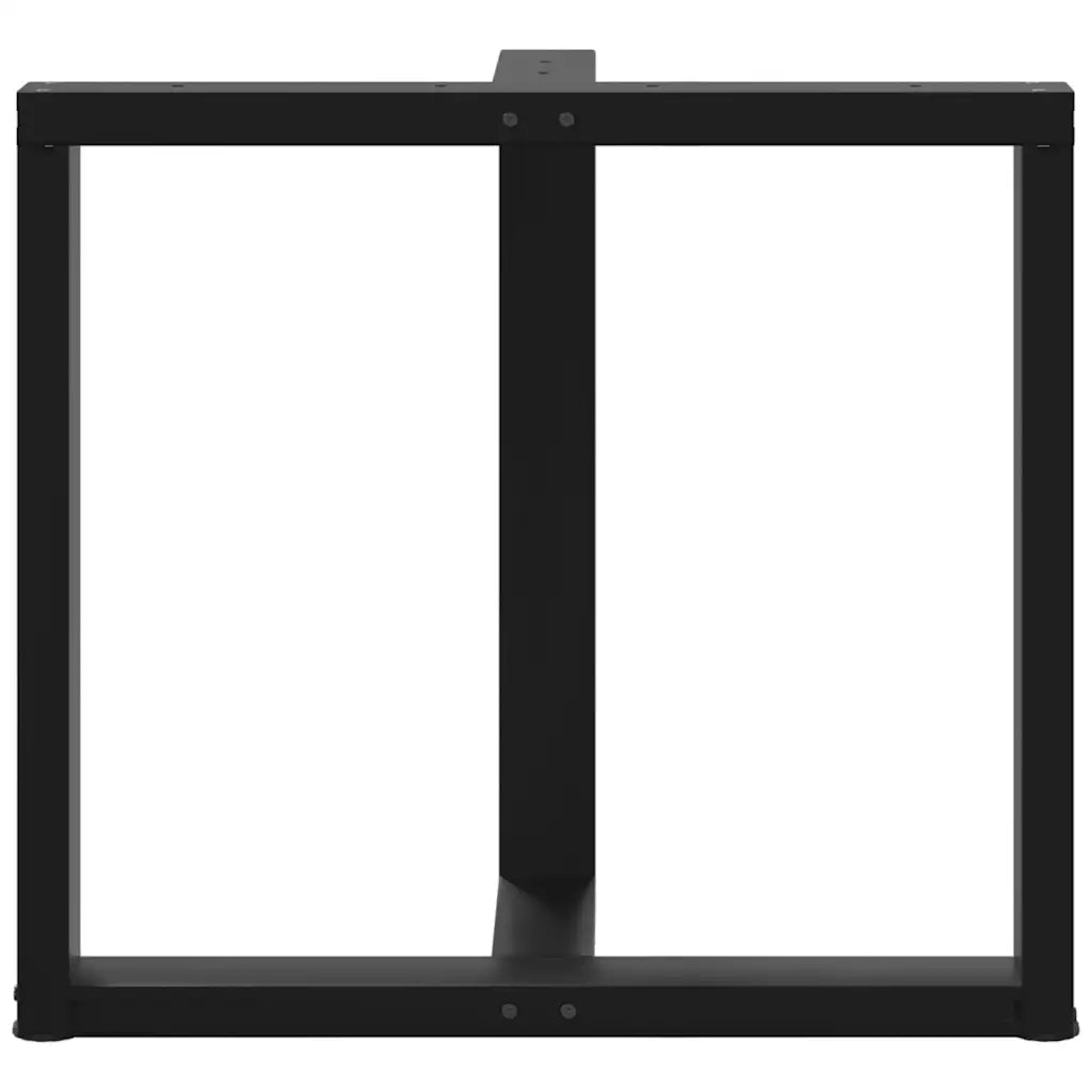 Gambe per tavolo da pranzo a forma di T 2 pz nere 70x35x(72-73) cm in acciaio 4013056