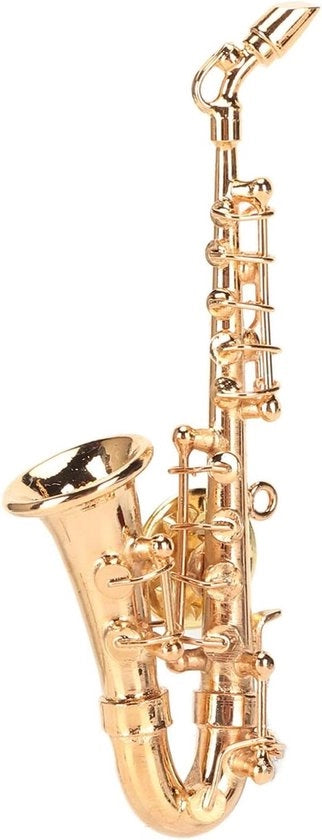 Miniatura saxofono da orecchino 17 pollici | Accessorio musicale reversibile con imbottitura in velluto | Orecchino in ottone portatile | Per gli appassionati di musica