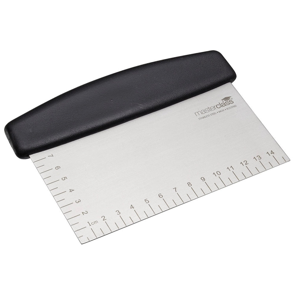 Trade Shop - Tagliapasta Pizza Raschietto Spatola Rettangolare In Acciaio Inox Con Righello -
