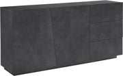 Credenza 2 Ante + 3 Cassetti 180x43x86 cm Vega Ardesia