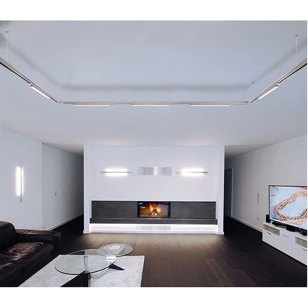 Barra LED faretto track binario trifase 18W alluminio nero bianco luce lineare negozio deposito ufficio studio 60cm  BIANCO 3000K