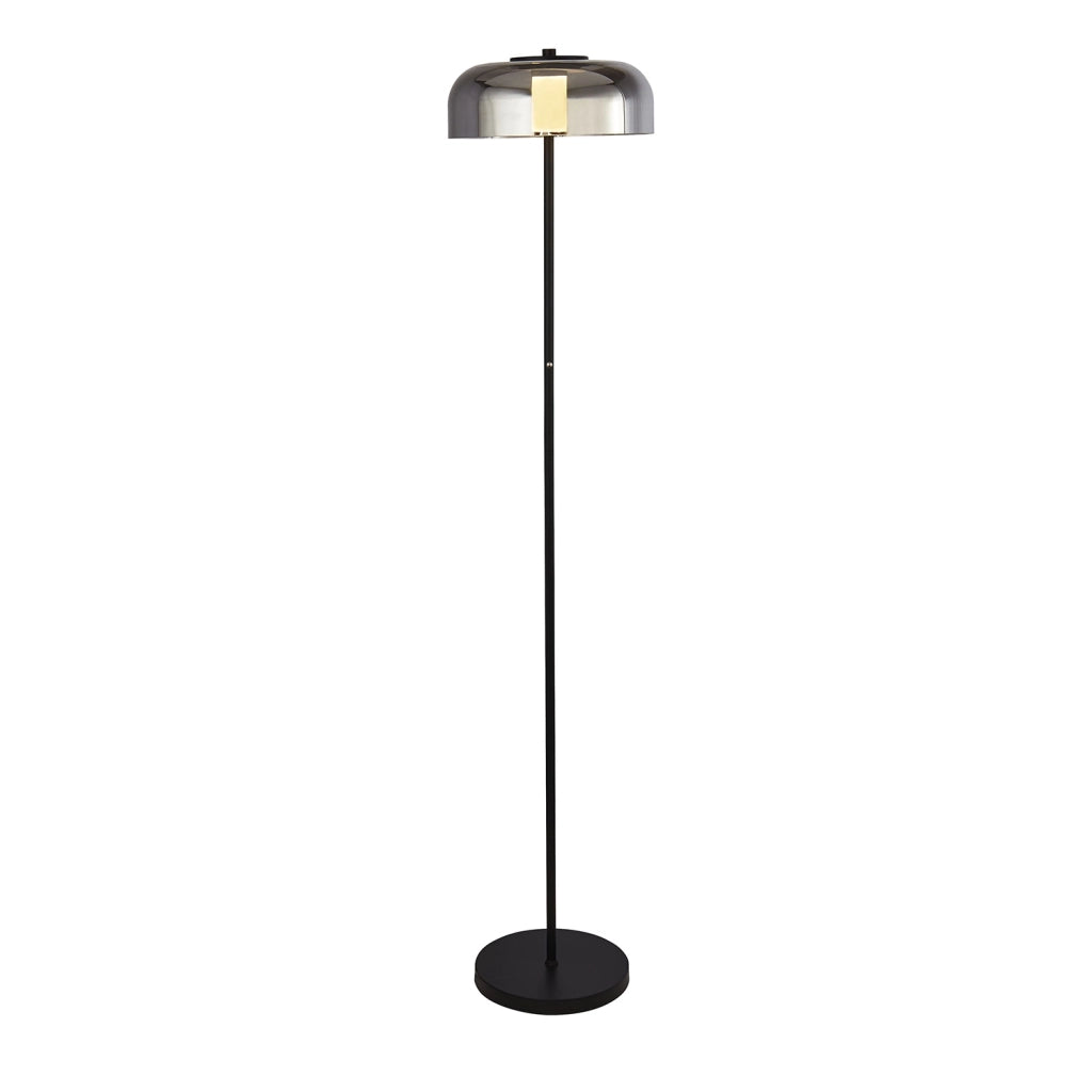 Piantana Contemporaneo Frisbee Acciaio Nero Vetro Led 9,57W 3000K