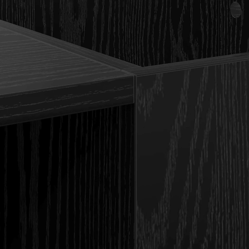 Mobile porta vinili Rovere Nero 121 x 38 x 48 cm 881473