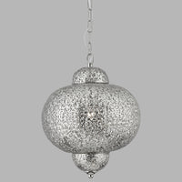 Sospensione Contemporanea Traforo Acciaio Cromo 1 Luce E27