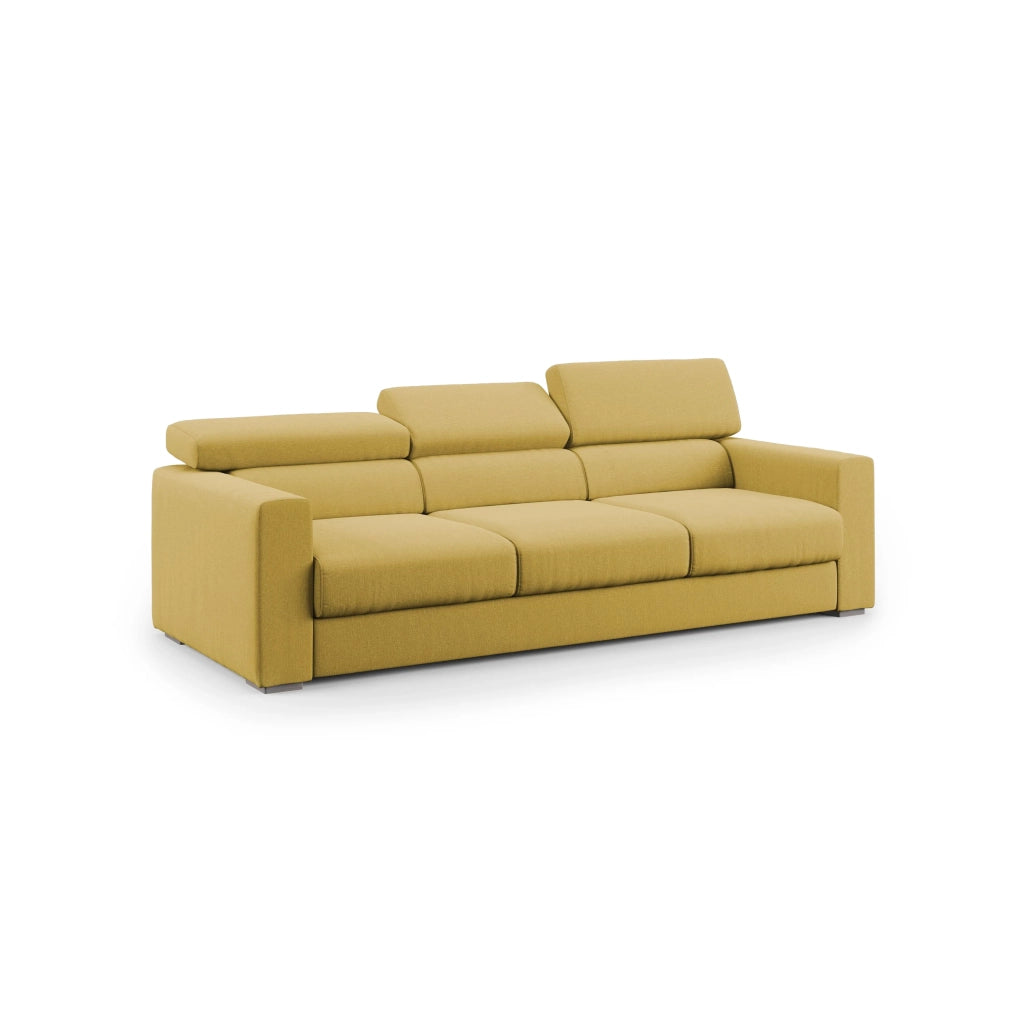 Dylan Divano a 3 sedute con estraibile a cassettone in tessuto simil cotone impermeabile T13 240 cm giallo