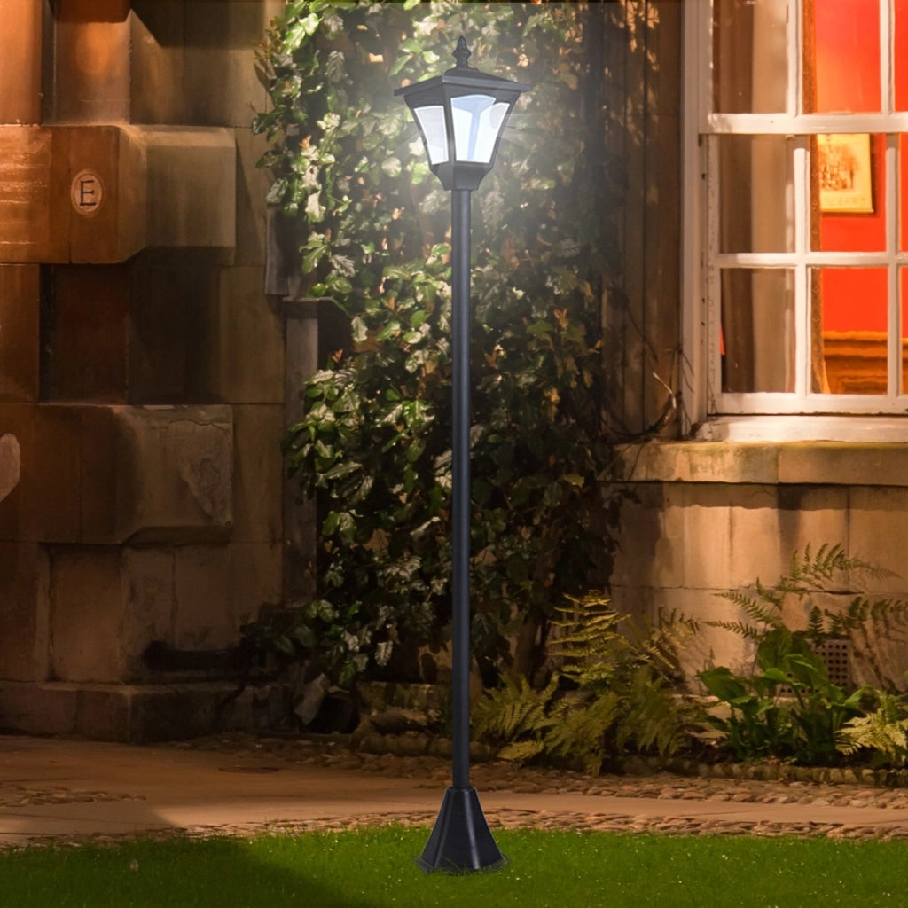 Lampione da Giardino Led a Energia Solare Nero 120 cm