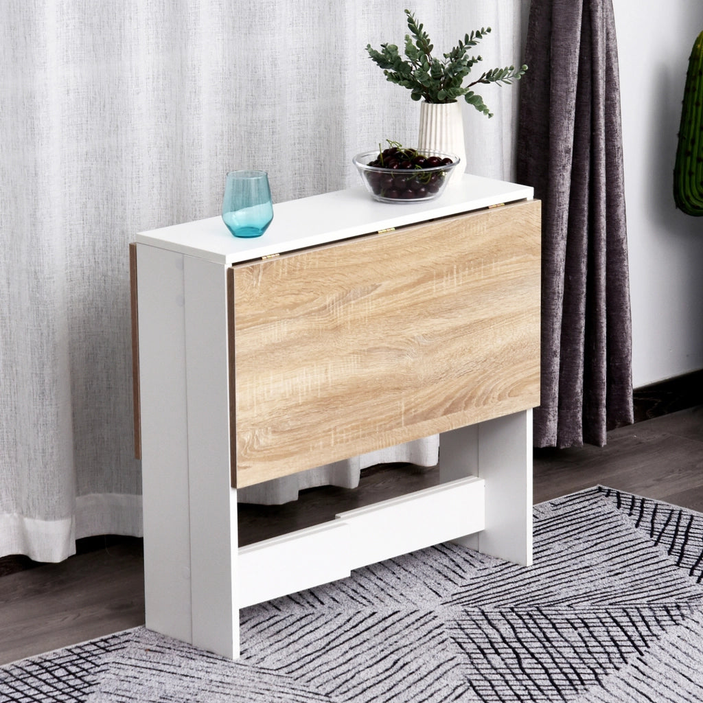 Tavolo da pranzo pieghevole in legno ¨C Zephmum ¨C Bianco e rovere 103x76x74 cm