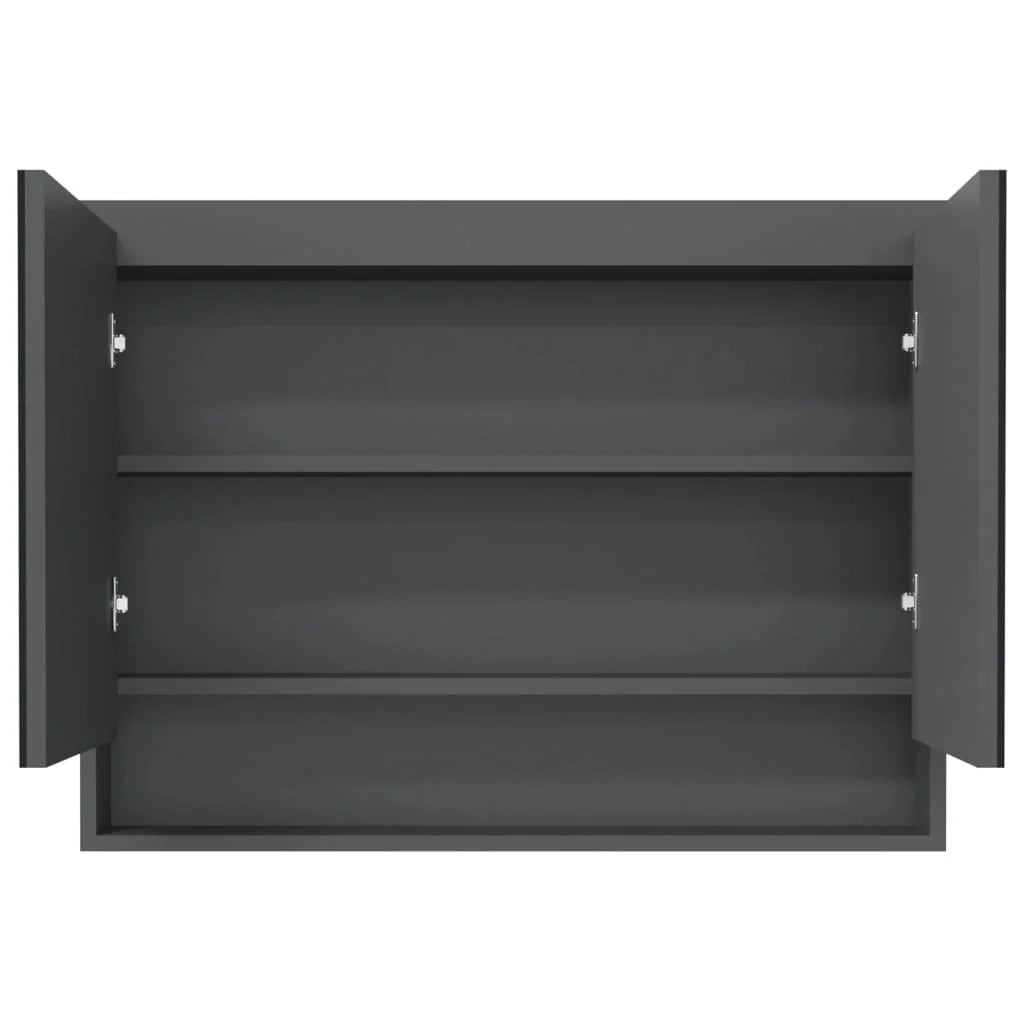 Mobiletto specchio da bagno 80 x 15 x 60 cm grigio MDF 02_0006711
