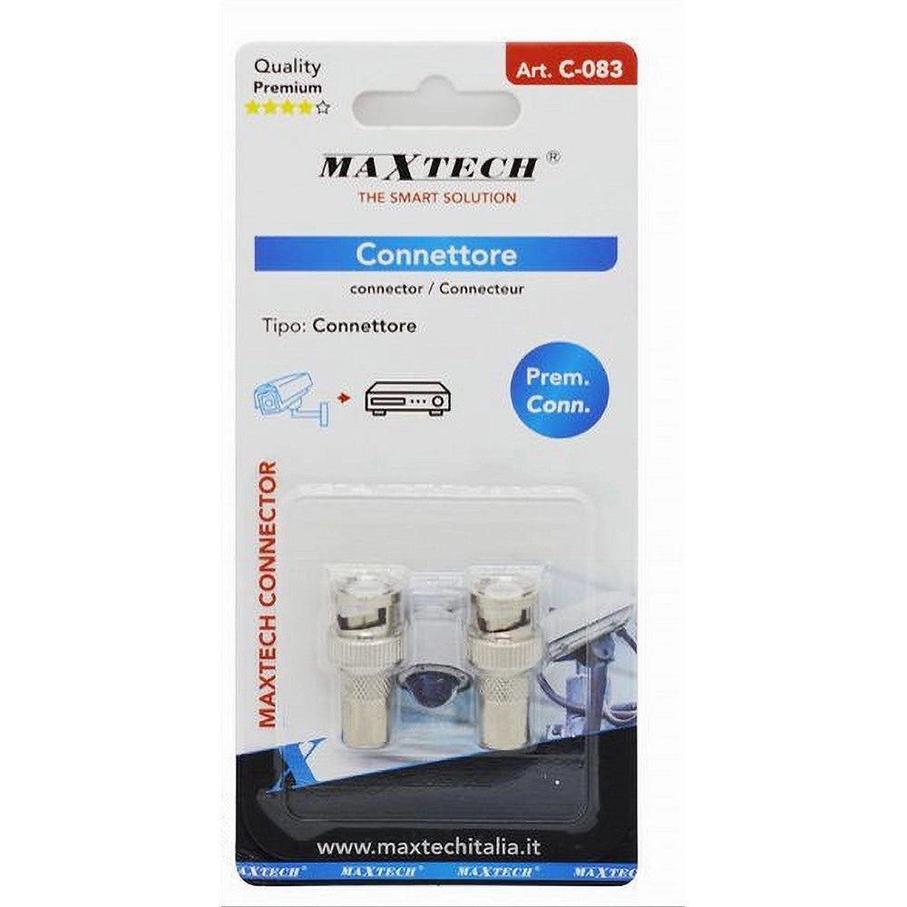 Trade Shop - 2pz Connettore Bnc Maschio Ad Antenna Maschio Adattatore Videosorveglianza C-083 -