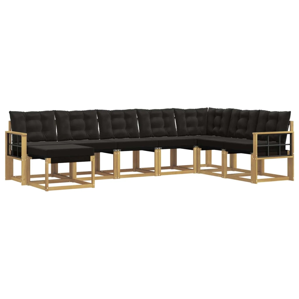 Set di divani da esterno 8 pz Bianco e Nero 3389770