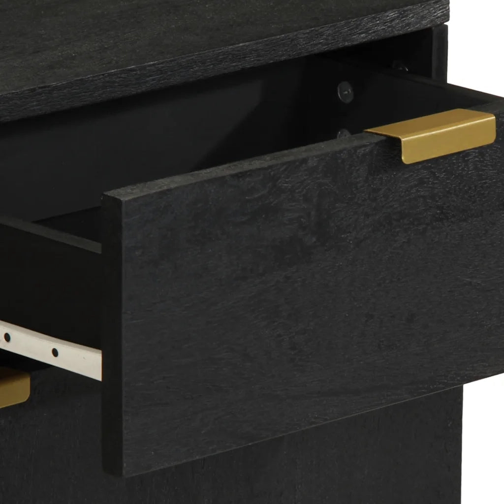 vidaXL Comodino Nero 50x33x60 cm in Legno Multistrato